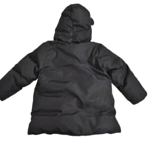 Zara Down Black Puffer Jacket Snap Button Kids Size 4-5 - Picture 4 of 7